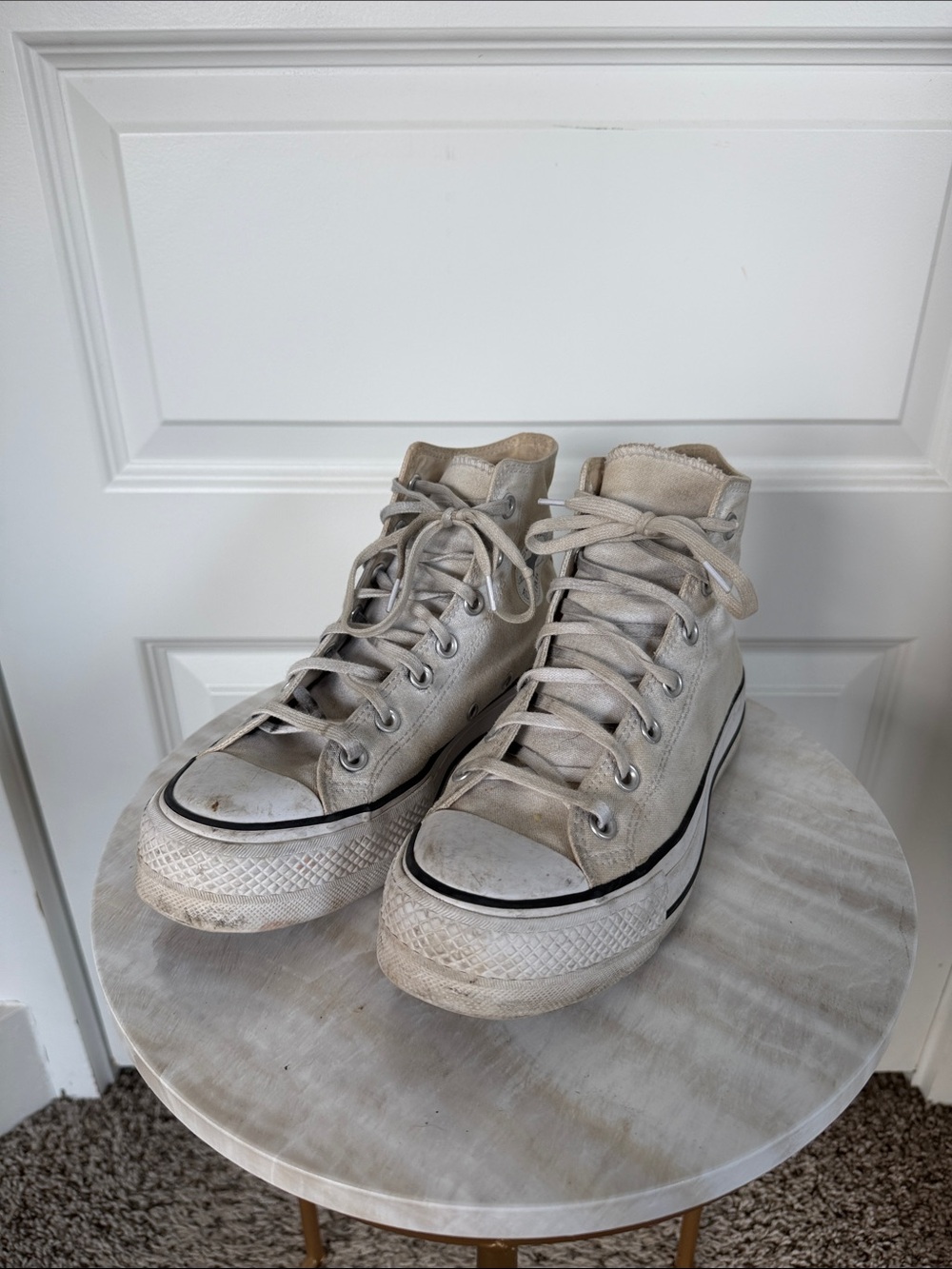 Converse Classic High-Top Canvas Sneakers in Off-White